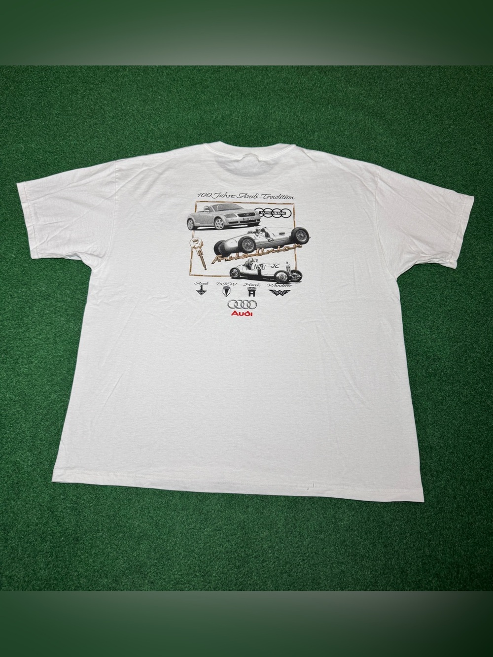 Audi Quattro 90s T Shirt XL Car Club Vintage White 1999